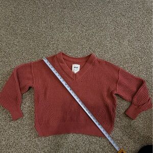 Aerie V-Neck Sweater rust pink